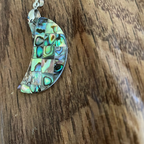 Hanging Crescent Moon formed from Abalone Shell - Pendant - Picture 2 of 7